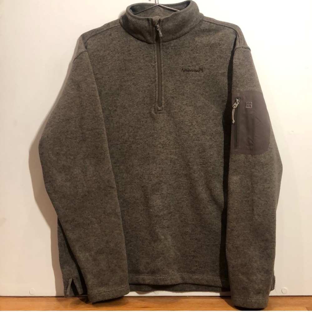 Avalanche Brown Quarter Zip Pullover Sweater Jacket in XL